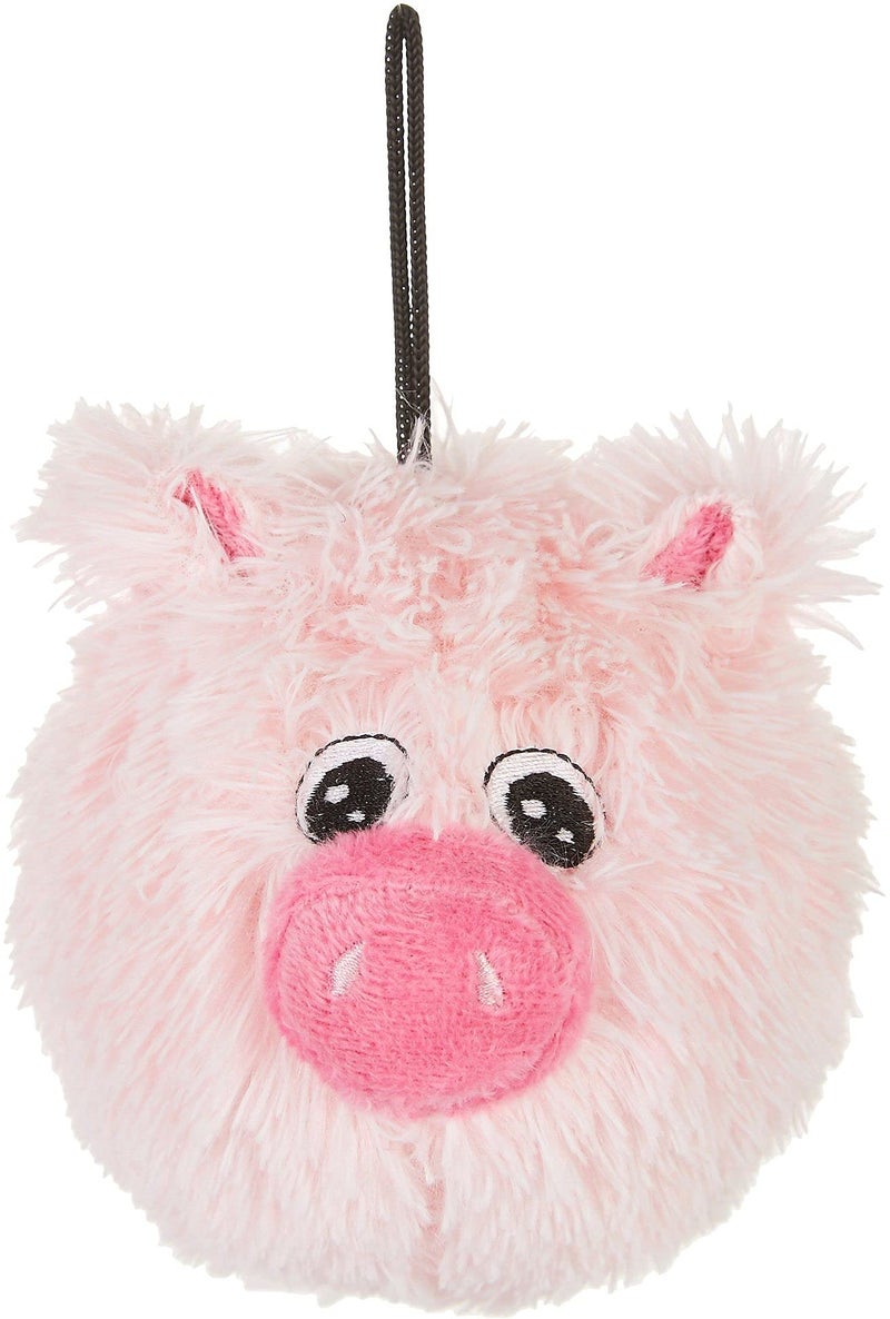 Pet Lou DOG'Z 4 Inch EZ Squeaky Pig Dog Plush Toy, Stuffing-Free Soft Plush, Durable Bouncy Squeaker Ball, Floats in Water, for Small & Medium Dogs, Pink - Image 1